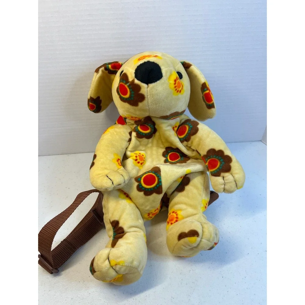 Scholastic Counting in the Garden Plush Dog Backpack Soft Magalina Yellow flower